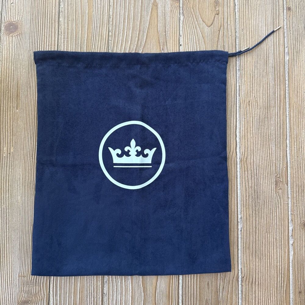 NEW Peter Millar Shoe Dust Velvety Fabric Handbag in Blue 15” × 13”